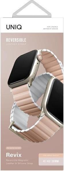 Actual product image Uniq pasek Revix Premium Apple Watch Series 1/2/3/4/5/6/7/8/SE/SE2 38/40/41mm Edition Reversible Mag (Silicon, ecological leather, Plastic)