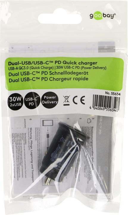 Produktbild Goobay 55634 Ladegerät für Mobilgeräte Schwarz Indoor