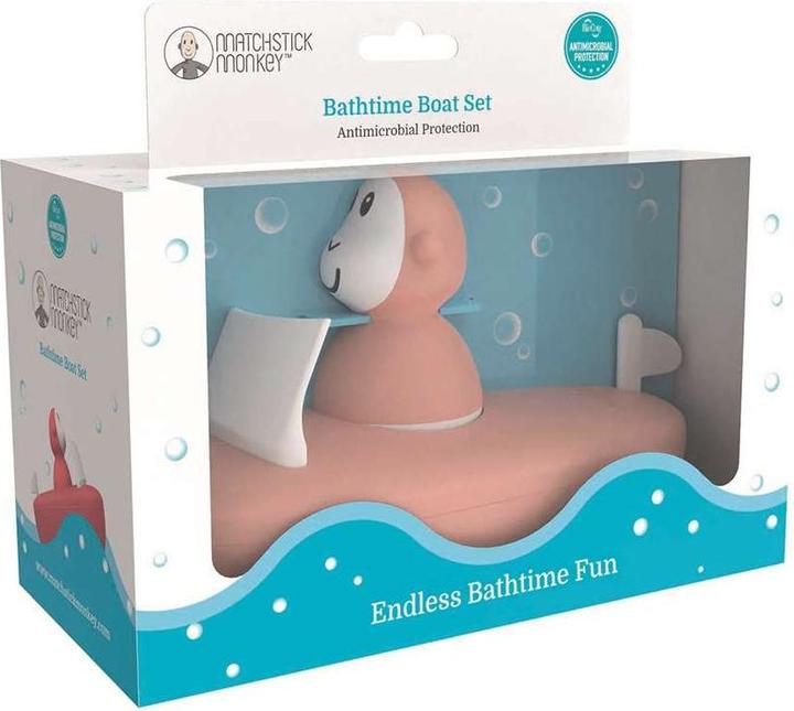 Actual product image Matchstick Monkey Bathtime Boat Set dusty pink