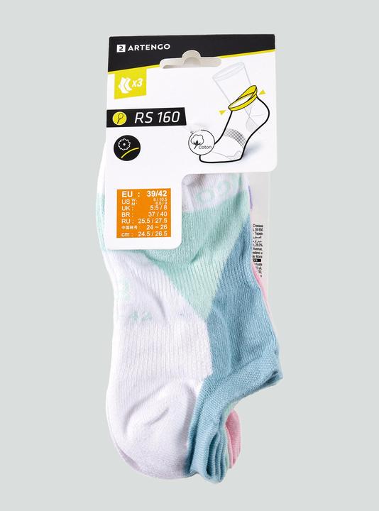 Image du produit Artengo Lot de 3 chaussettes de tennis basses - RS 160 Color Block rose (35, 38)
