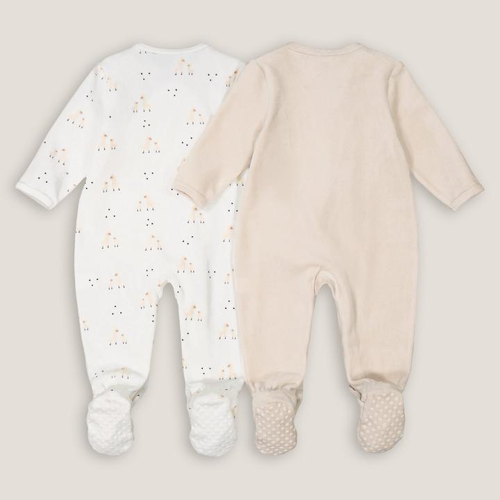 Produktbild La Redoute Collections 2er-Pack Samt-Strampler mit Lama-Motiven (74)