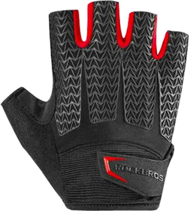 Produktbild Rockbros S169BR M cycling gloves with gel inserts - black and red (M)