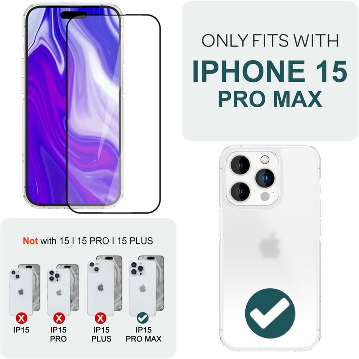 Immagine prodotto Nalia 2x vetro protettivo e 1x sagoma (2 Pezzo/i, Apple iPhone 15 Pro Max)
