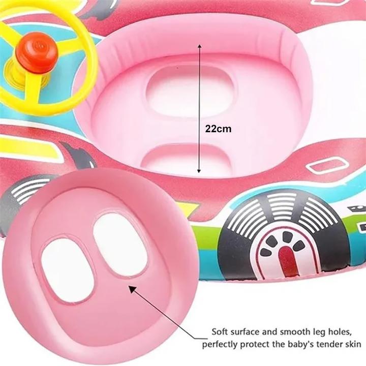 Produktbild Splash & Fun Aufblasbarer Auto Baby-Schwimmring, Schwimmsitz 60x60cm