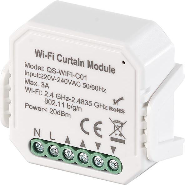 Produktbild Luminea WLAN-Unterputzmodul für smarte Rollladen-Steuerung per App & Sprache (46 x 46 x 19 mm)