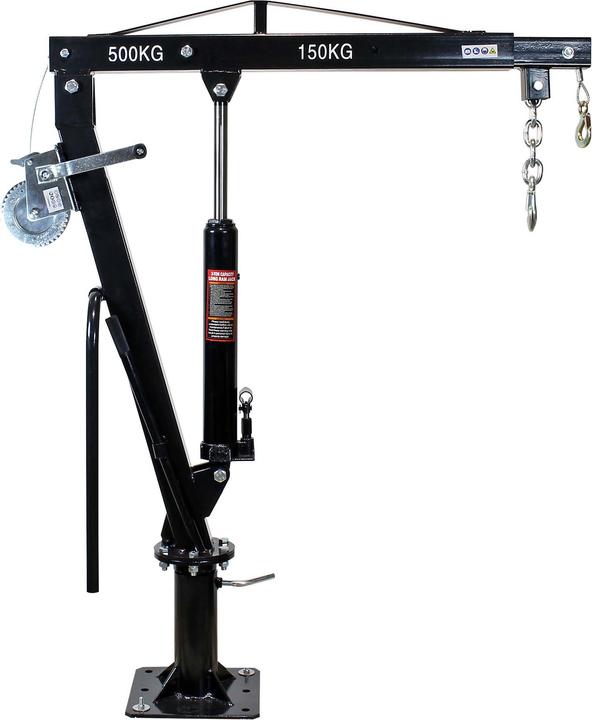 Actual product image Wiltec Pickup crane Loading crane up to 1770mm 500kg 360° cable winch Floor mounting