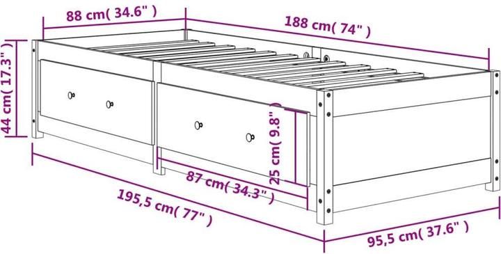 Produktbild VidaXL Orville (90 x 190 cm)
