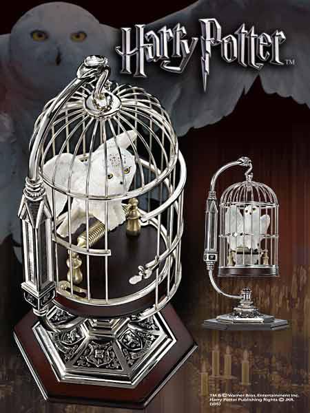 Productafbeelding Noble Collection Harry Potter miniatuur Hedwig in een kooi