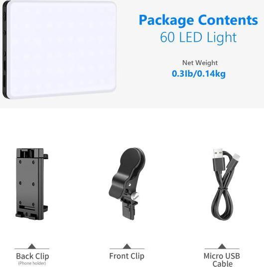Actual product image Neewer Selfie lamp NL-60AI Bi Colour LED