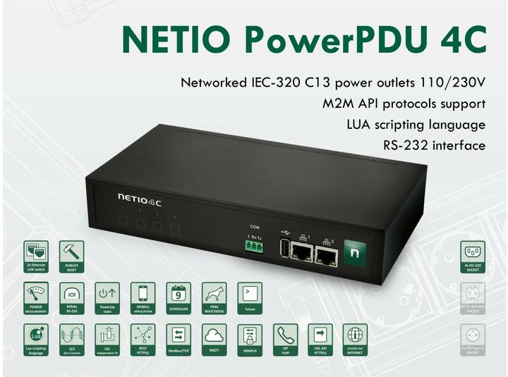 Produktbild Netio PowerPDU 4C CH, IP-Steckdosenleiste