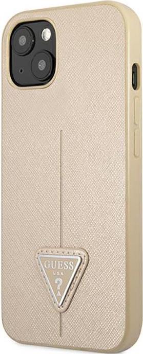 Image du produit Guess GUHCP14SPSATLE iPhone 14 6,1" beżowy/beige étui rigide SaffianoTriangle Logo (Apple iPhone 14)