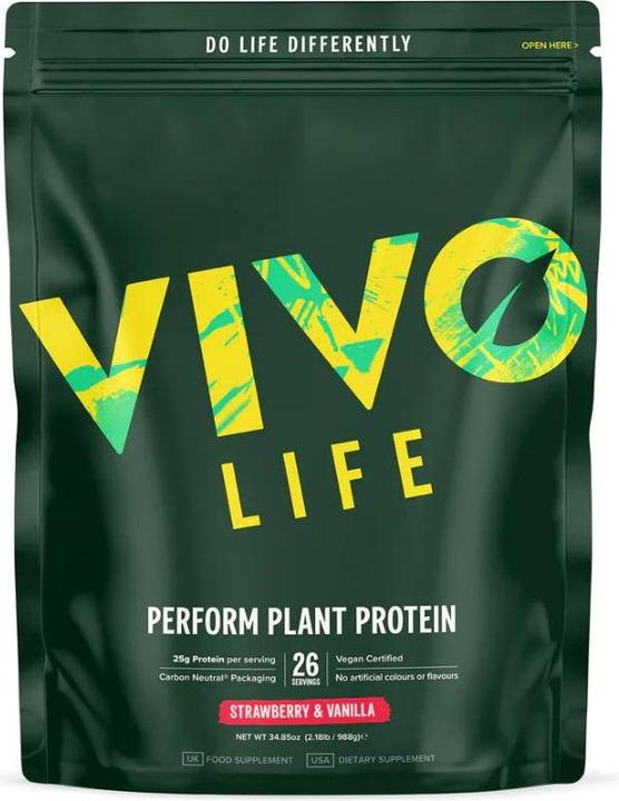 Immagine prodotto Vivo Perform Raw Plant Protein & BCAA Strawberry & Vanilla (Vaniglia, Fragola, 1 pz., 988 g)