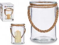 Immagine prodotto Giftdecor portacandele grande in cristallo a corda (14,5 x 14,5 x 14,5 cm)