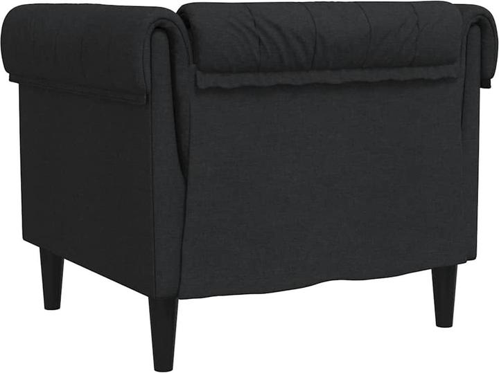 Productafbeelding VidaXL Chesterfield fauteuil gestoffeerde fauteuil loungestoel clubfauteuil zwarte stof