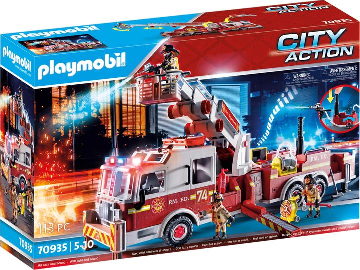 Produktbild Playmobil Feuerwehr-Fahrzeug: US Tower Ladder (70935, Playmobil City Action)