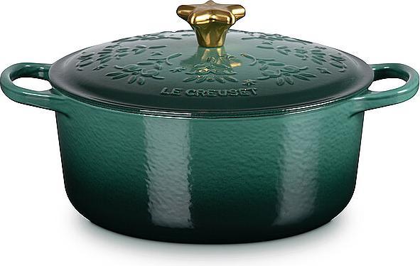 Le Creuset Bräter Weihnachten nachtblau (24 cm, Bräter + Schmortopf, Gusseisen)