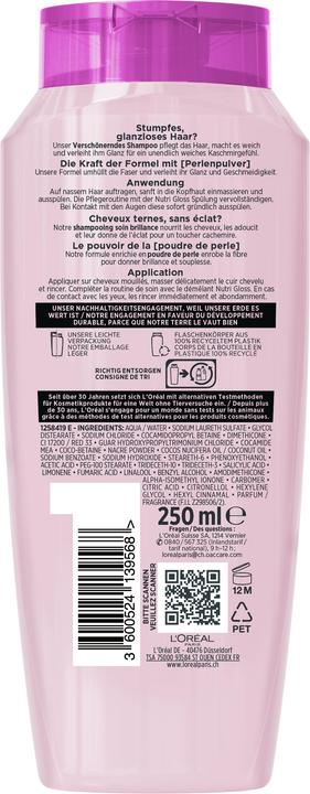 Image du produit L'Oréal Paris Elseve Nutri Gloss (250 ml, Shampoing liquide)