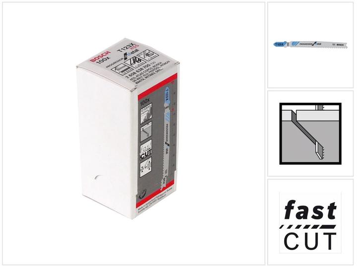 Image du produit Bosch Professional Zubehör Lame de scie sauteuse PRO Metal thick and thin T123XF, 100 mm, 100 pcs.