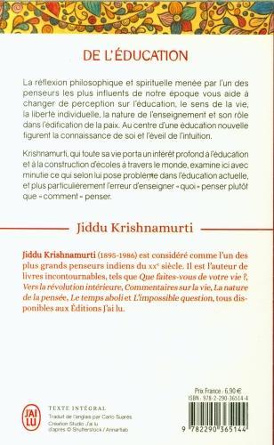Produktbild De l'éducation (Krishnamurti Jiddu, Französisch)