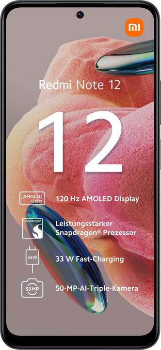 Actual product image Xiaomi Redmi Note 12 (64 GB, Onyx Gray, 6.67", Dual SIM, 50 Mpx, 4G)