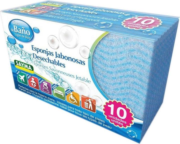 Produktbild Sayma Körperschwamm Localization-B0972Q3KP4 Einwegartikel Kunststoff Schwamm (10 Stücke) (10 uds) (Intimwaschlotion)