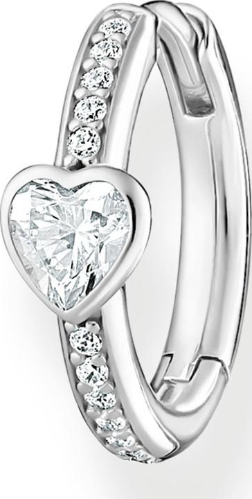 Produktbild Thomas Sabo Einzel Creole mit Herz und Weisse Steine Silber (925er Silber)