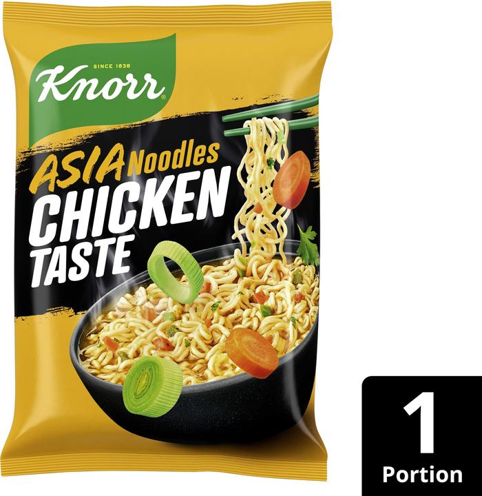 Actual product image Knorr Asia Noodles Chicken bag, instant Asian noodles with chicken & vegetables, prepared in 3 minutes (70 g)