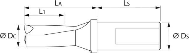 Actual product image KUB Pentron® indexable insert solid drill with straight shank 2×D (27 millimetres)