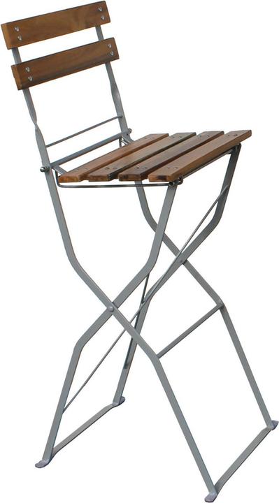 Actual product image Mojawo Biergarten Barhocker Hochstuhl Klappstuhl Gartenstuhl Akazie Stahl