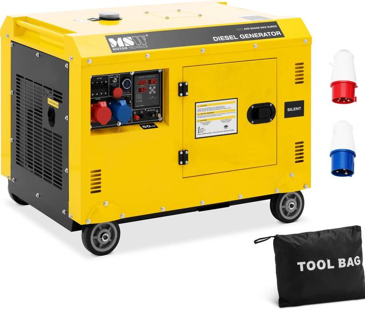 Produktbild MSW Notstromaggregat Diesel Stromerzeuger 7220/8500 W 30 L 240/400 V AVR Euro 5 (8500 W, 30 l)