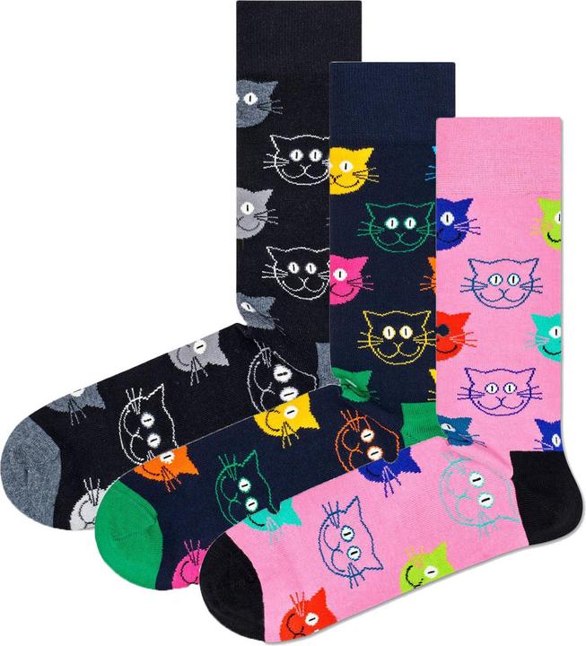 Happy Socks Mixed Cats (pack of 3, 36 - 40)