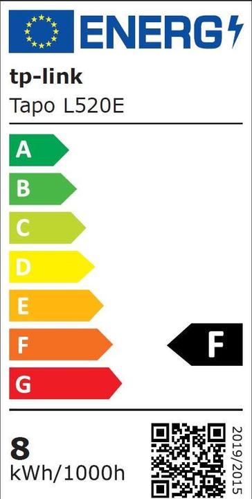 Energie-Label TP-Link Tapo (E27, 8 W, 806 lm, 1 x, F)