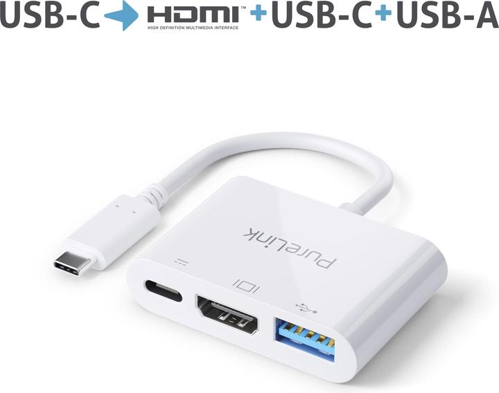 Produktbild Purelink Premium Adapter USB-C - Multiport (USB 3.1, USB Typ-C, HDMI, 18.90 cm)