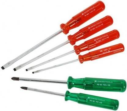 PB Swiss Tools Jeu de tournevis (Cruciforme PZ, Vis fendues)
