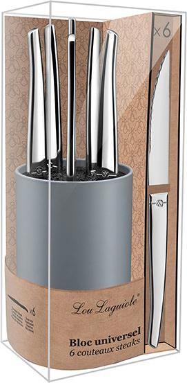 Produktbild Amefa JET - 6-pc steak knives in grey block - mirror (6 Stück, Messer)