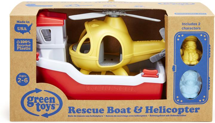 Actual product image Green Toys Lifeboat with helicopter