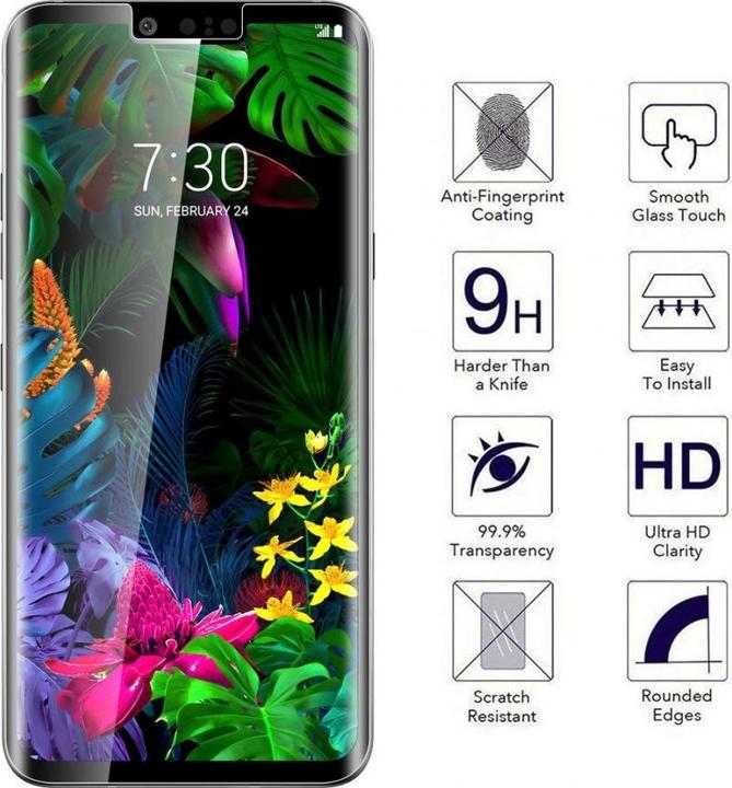Image du produit Screenguard LG G8 ThinQ Full Screen Protection en verre blindé 2.5D 9H (1 pièce(s), G8 ThinQ)