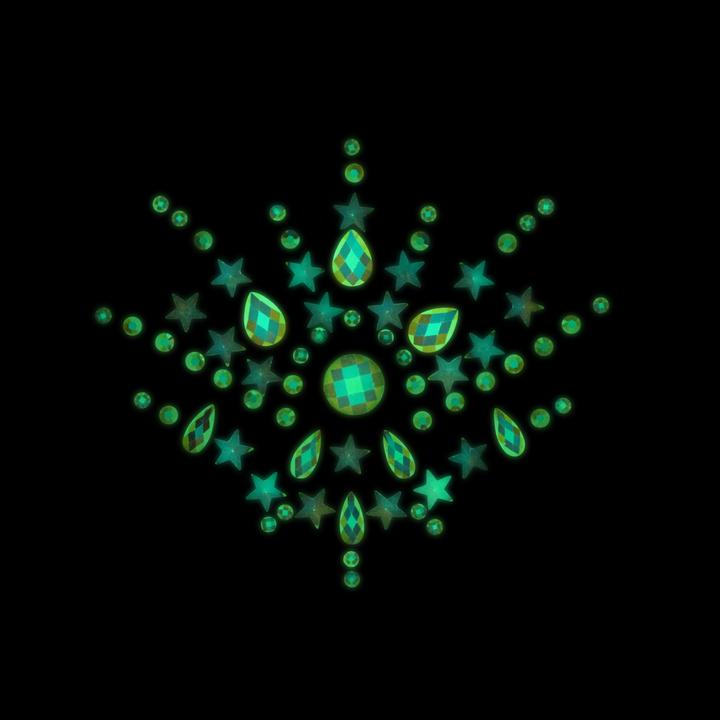 Actual product image Ouch! Body Jewelry Stickers - Chest - Glow in the Dark