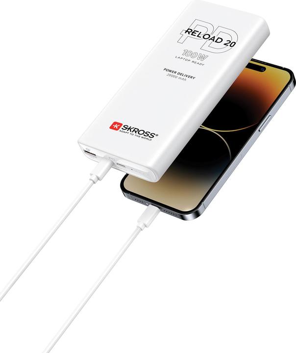 Peter Jäckel SKROSS Power Bank RELOAD 20000 100W PD White (20000 mAh, 100 W, 74 Wh)