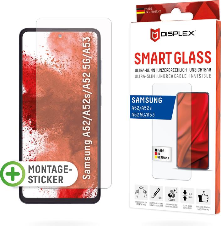 Image du produit Displex Smart Glass, Displayschutzfolie (1 pièce(s), Samsung Galaxy A52s 5G, Samsung Galaxy A52 5G, Samsung Galaxy A52)
