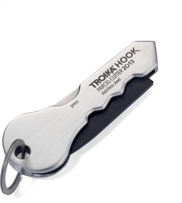 Produktbild Troika HOOK Paketmesser mit kleinem Schlüsselring, Klinge anthaftbes, grau/schwarz