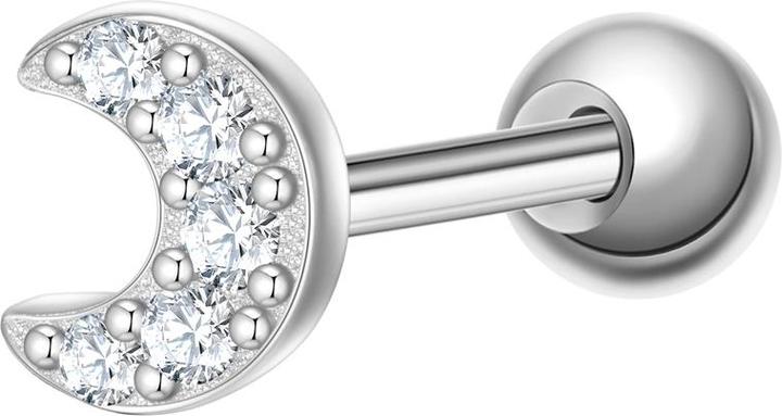Glanzstücke München Damen Ohrstecker Mond Sterling Silber - 37380 (Sterling Silber)