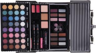 Actual product image Treffina Casuelee make-up case black pink