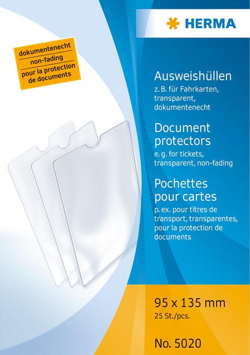 Image du produit Herma Pochette pour carte d'identité PP 95x135mm (9,5 x 13,5 cm, 25 x)