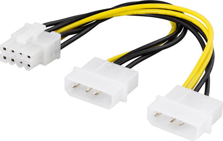 Image du produit Deltaco Adaptateur de courant 2x Molex->8-pin PCI-Express 30cm