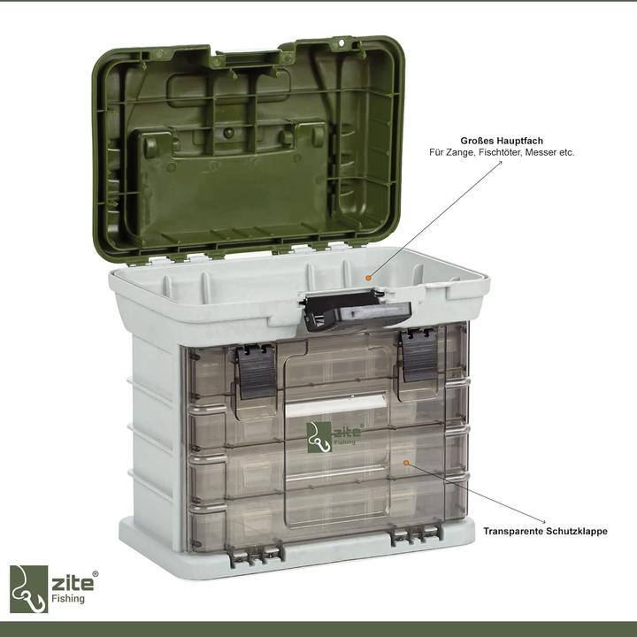 Zite Fishing Angelkoffer mit 4 Tackleboxen