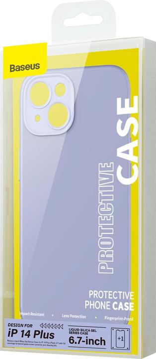 Actual product image Baseus Liquid Silica Gel Case for iPhone 14 Plus (lavender)+ tempered glass + cleaning kit (Apple iPhone 14 Plus)