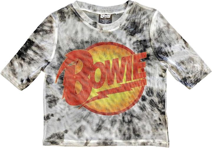 Actual product image David Bowie Womens/Ladies Diamond Dogs Logo Mesh Crop Top (XXS)