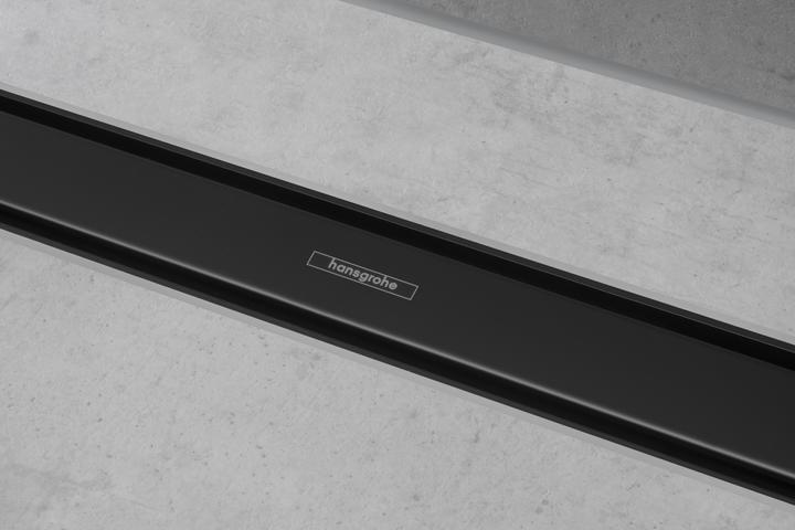 Actual product image hansgrohe Shower channel RainDrain Match, with height-adjustable frame 1000mm, matt black (1000 mm)