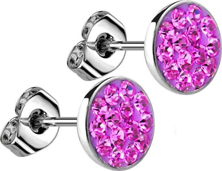 Immagine prodotto Star Piercing Orecchini a perno in argento con cristallo fucsia (Acciaio chirurgico 316L, senza ottone)